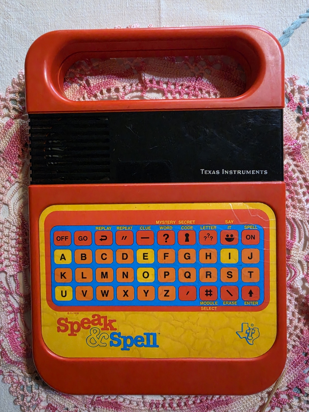 Texas Instruments Speak & Spell 1978 Working Kids Educational Toy - Red/Yellow